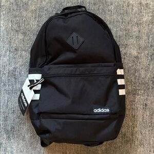 Adidas Classic Black Backpack with White Accents